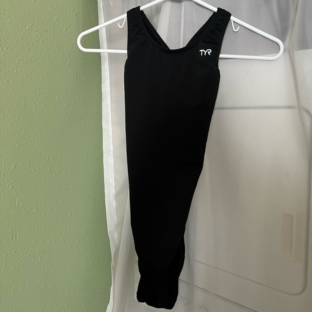 TYR one piece swim suit, size 30, extra small, black.